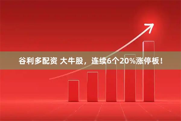 谷利多配资 大牛股，连续6个20%涨停板！