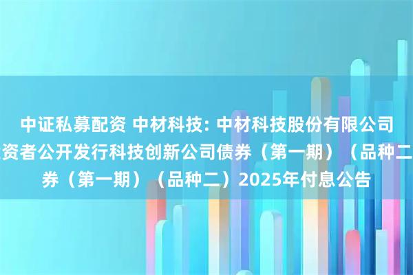 中证私募配资 中材科技: 中材科技股份有限公司2024年面向专业投资者公开发行科技创新公司债券（第一期）（品种二）2025年付息公告